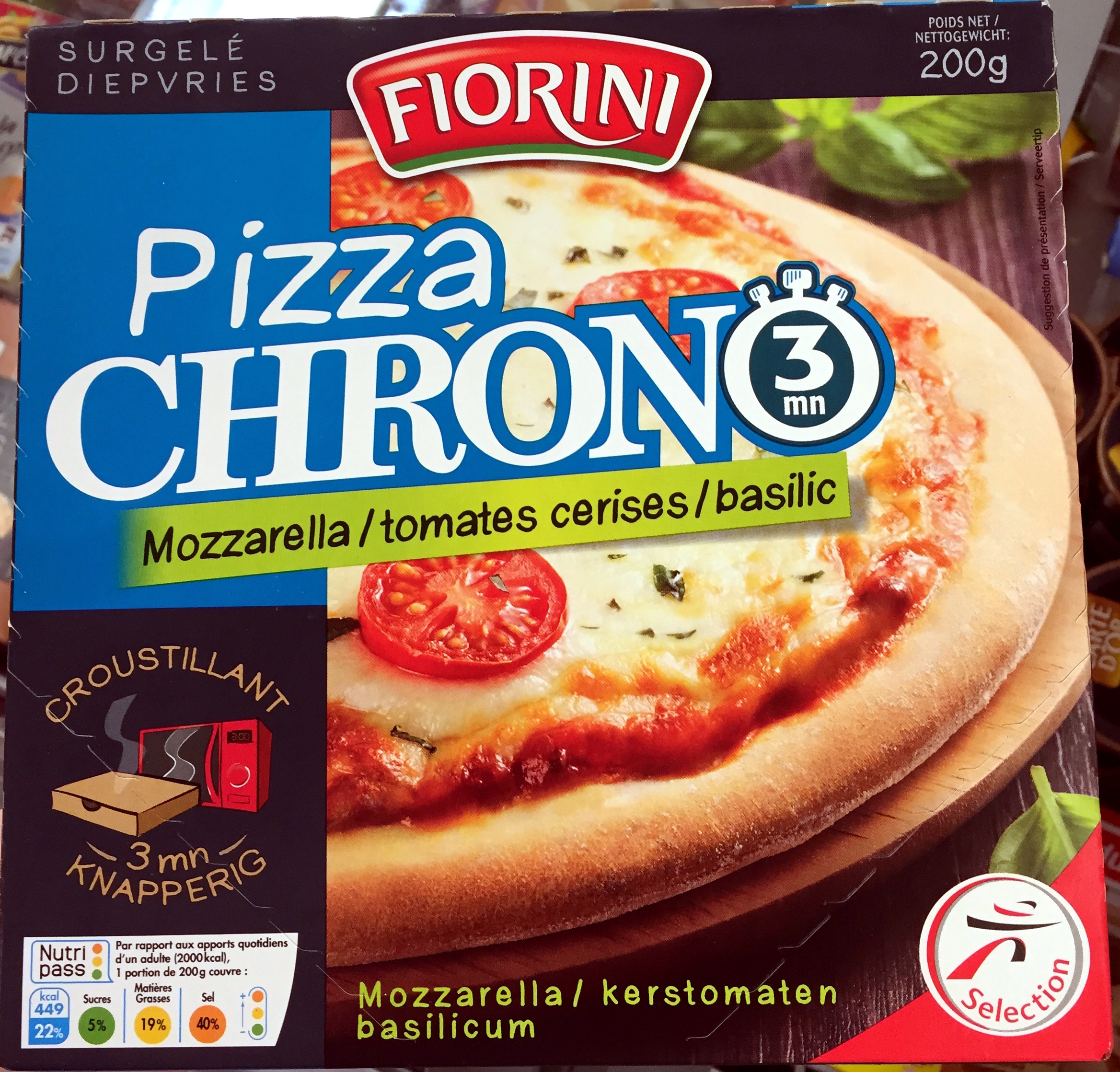 Pizza Chrono Mozzarella / tomates cerises / basilic - Product - fr