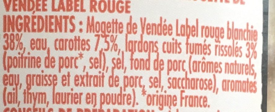 Mogettes de Vendée cuisinées - Ingrediënten - fr