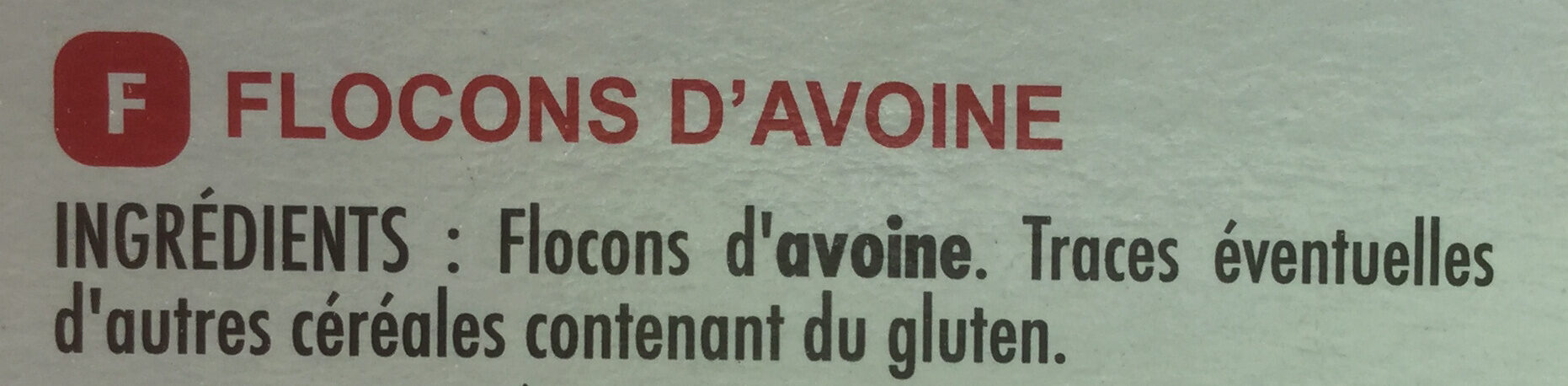 Flocons d'avoine - Ingrédients