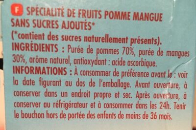 Compote Pomme Mangue - Ingredients - fr