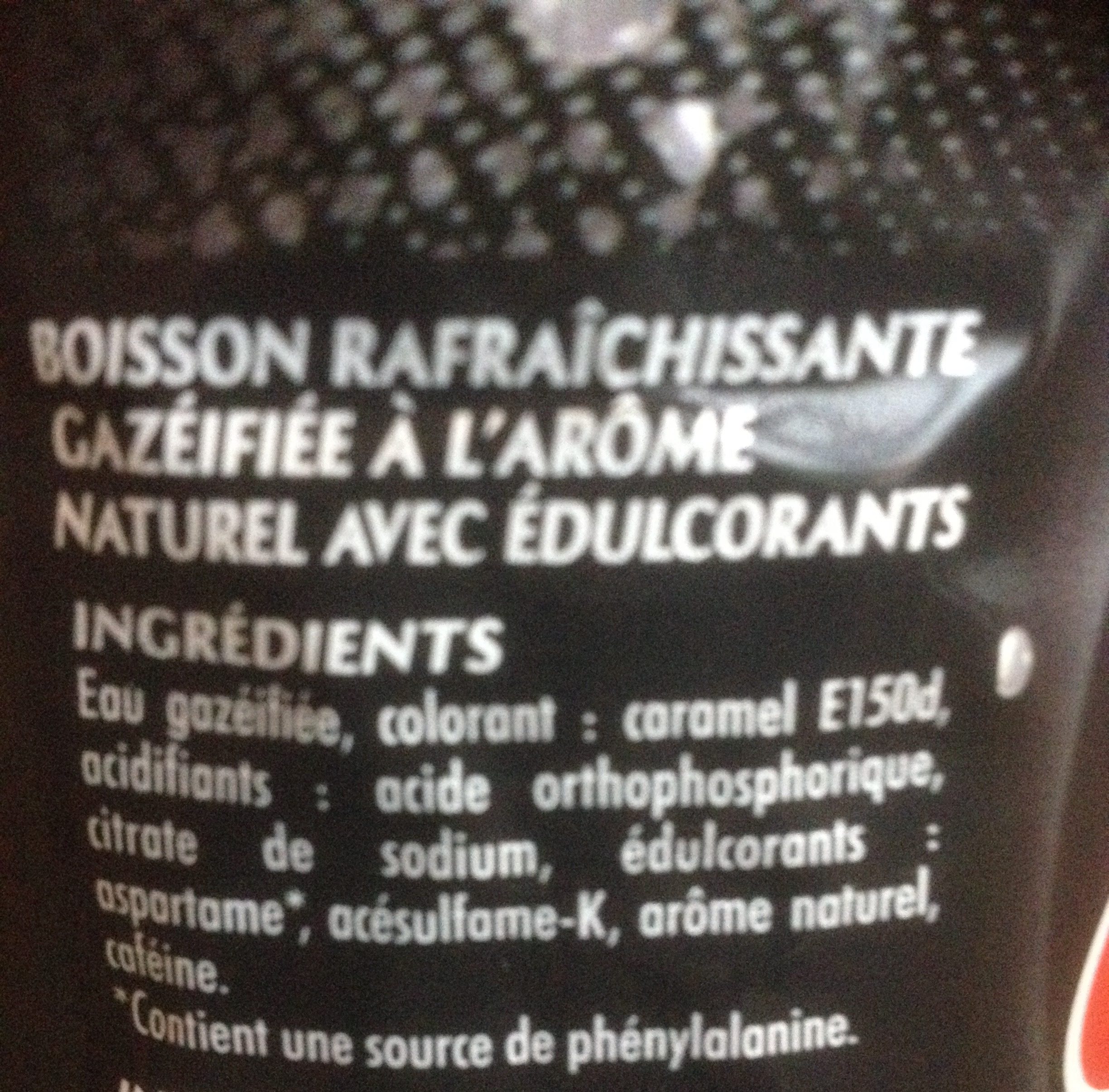 Cola zéro ** - Ingredients - fr