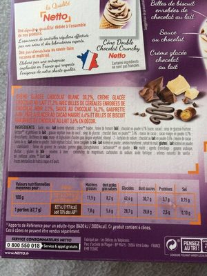Cône gourmand crunchy choco (CG) x6 - Tableau nutritionnel