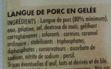 Langue de Porc en gelée - Ingredients - fr