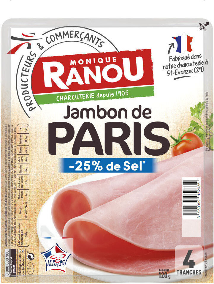 Jambon de paris sel réduit - Producto - fr
