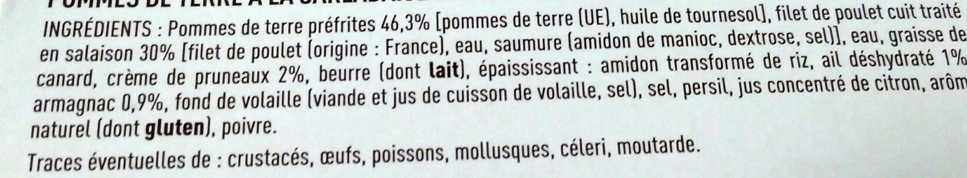 Filet de Poulet, Pommes de Terre Sarladaises - Ingredients - fr