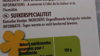 Petit sucre de canne bio et équitable - Ingredients - fr