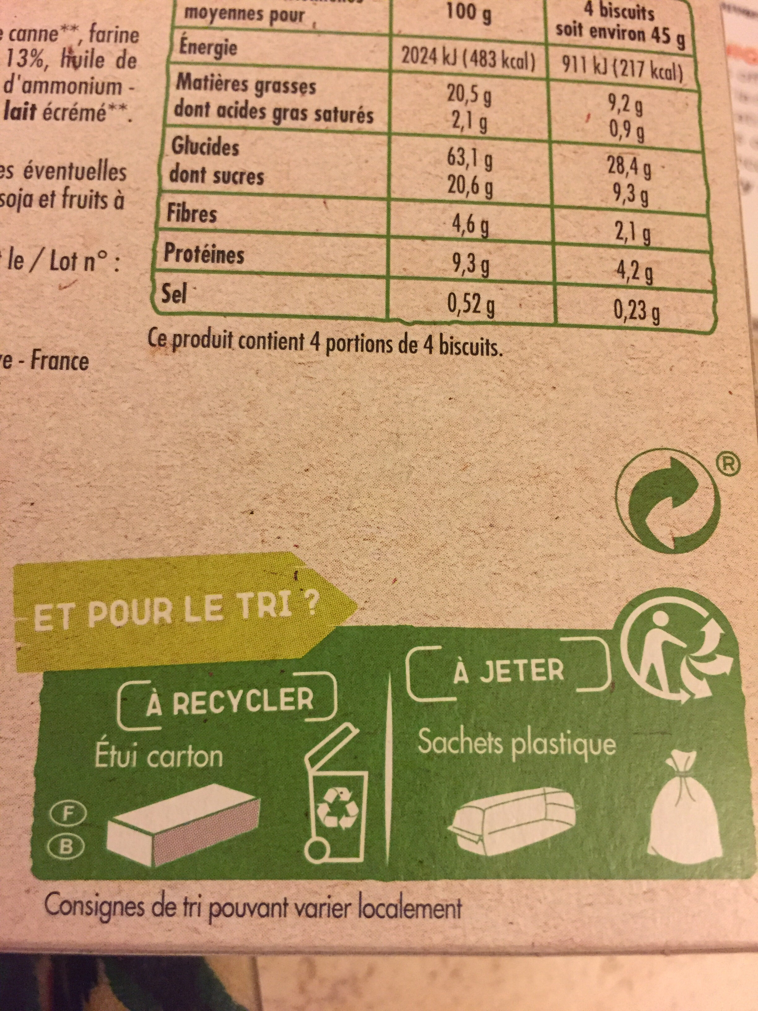 Biscuits sésame bio - Recycling instructions and/or packaging information - fr