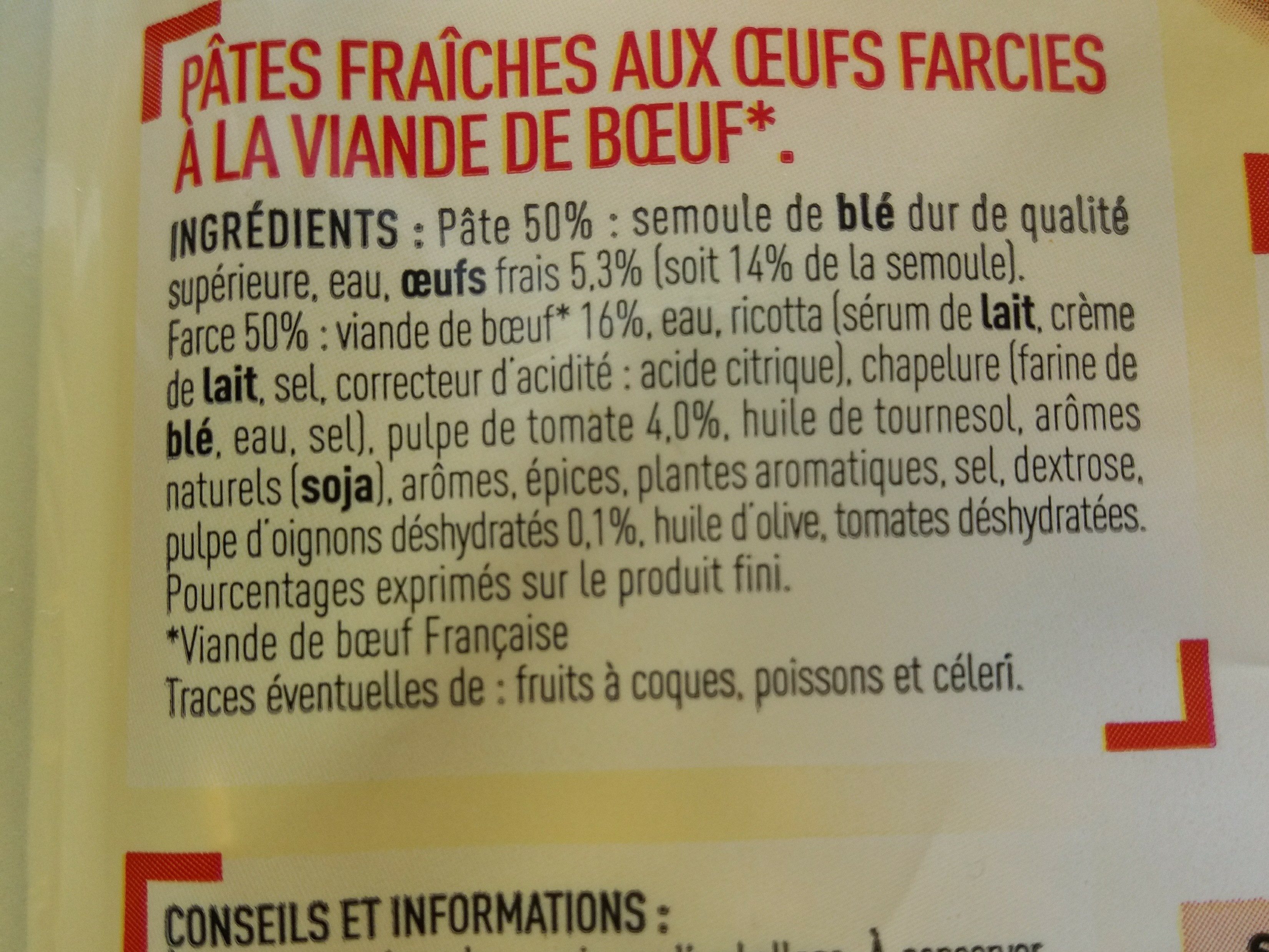 Ravioli boeuf - Ingrediënten - fr