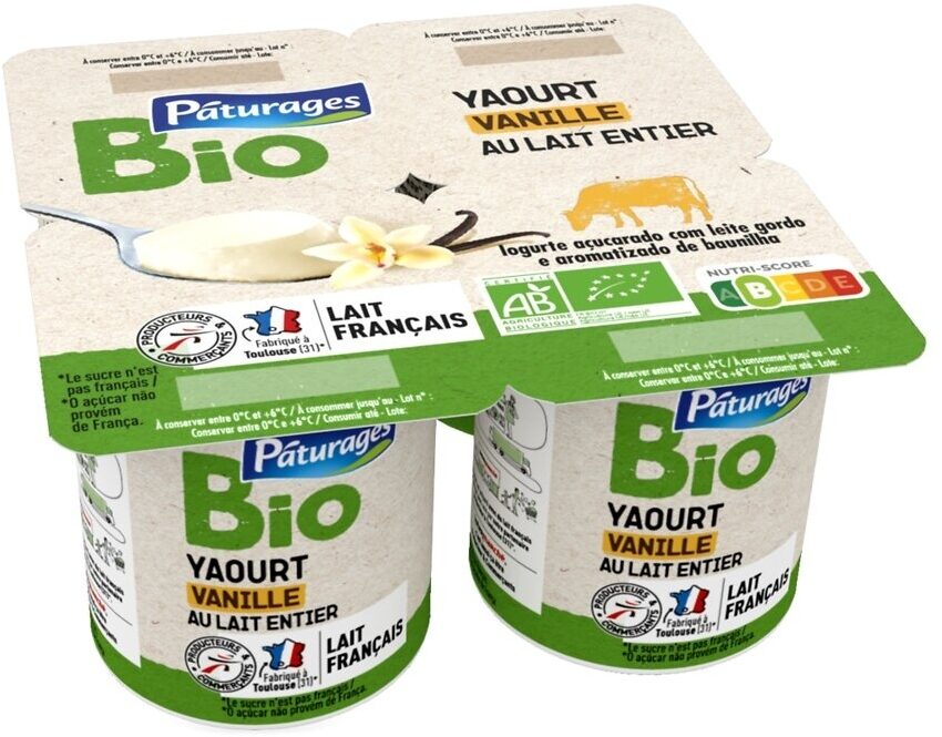 Yaourt étuvé bio vanille 4x125g - Product - fr