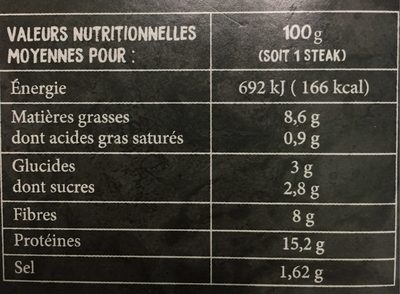 Steaks de soja fines herbes - Información nutricional - fr