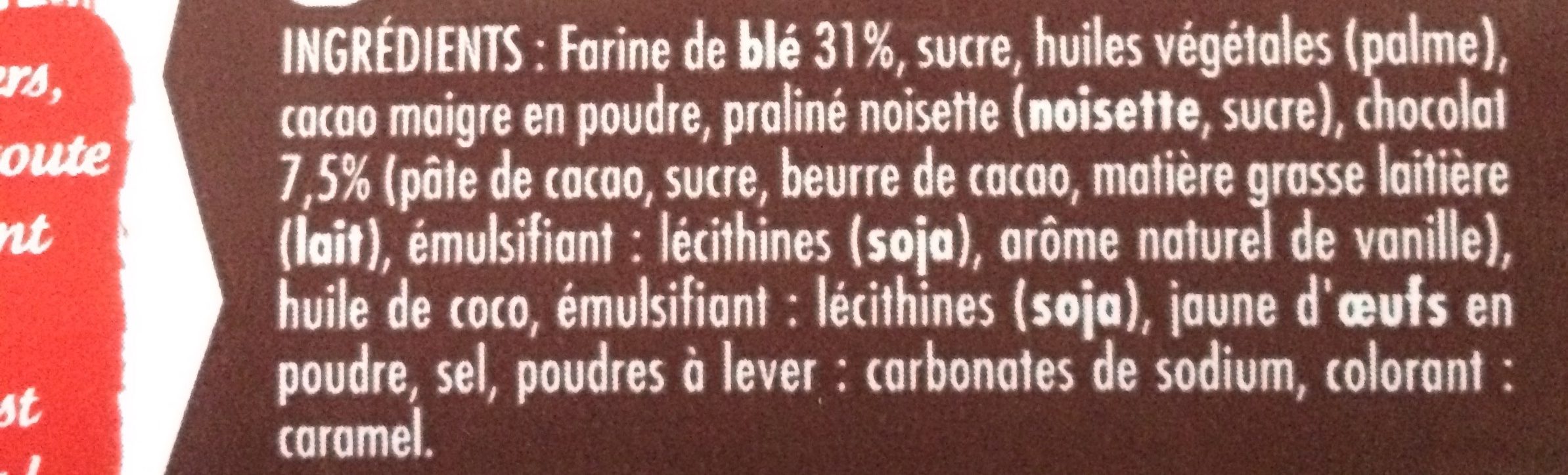 Les Gaufrettes Chocolat - Ingredientes - fr