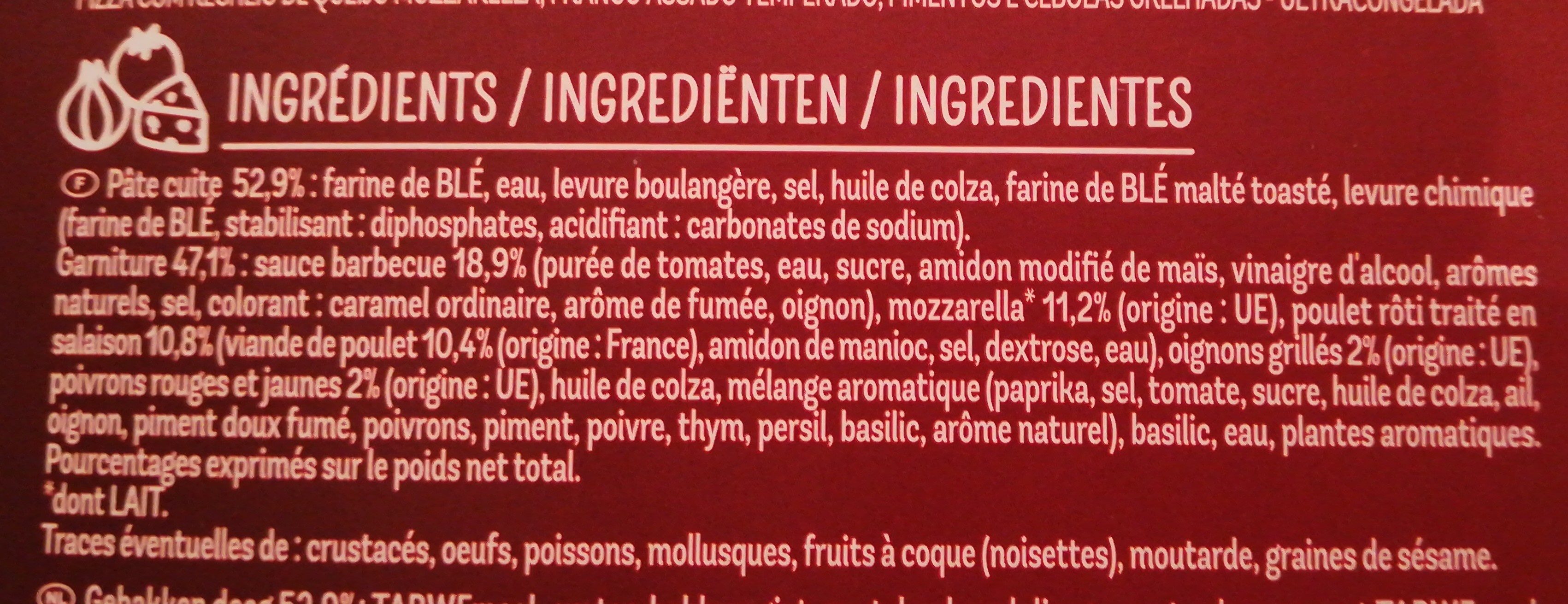 PIZZA Fiorini La maxi barbecue - Ingrédients