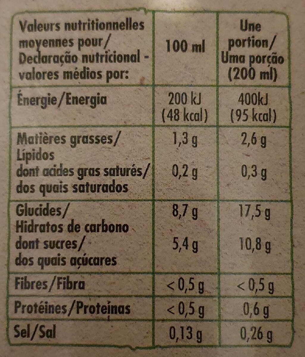 Boisson riz et amande BIO 1l - Voedingswaarden - fr