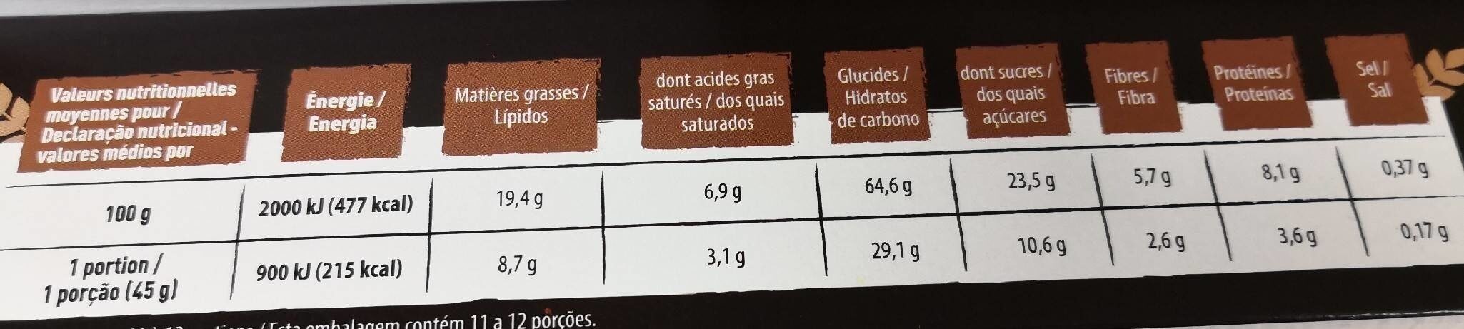 Muesli crisp chocolat noir - Nutrition facts - fr