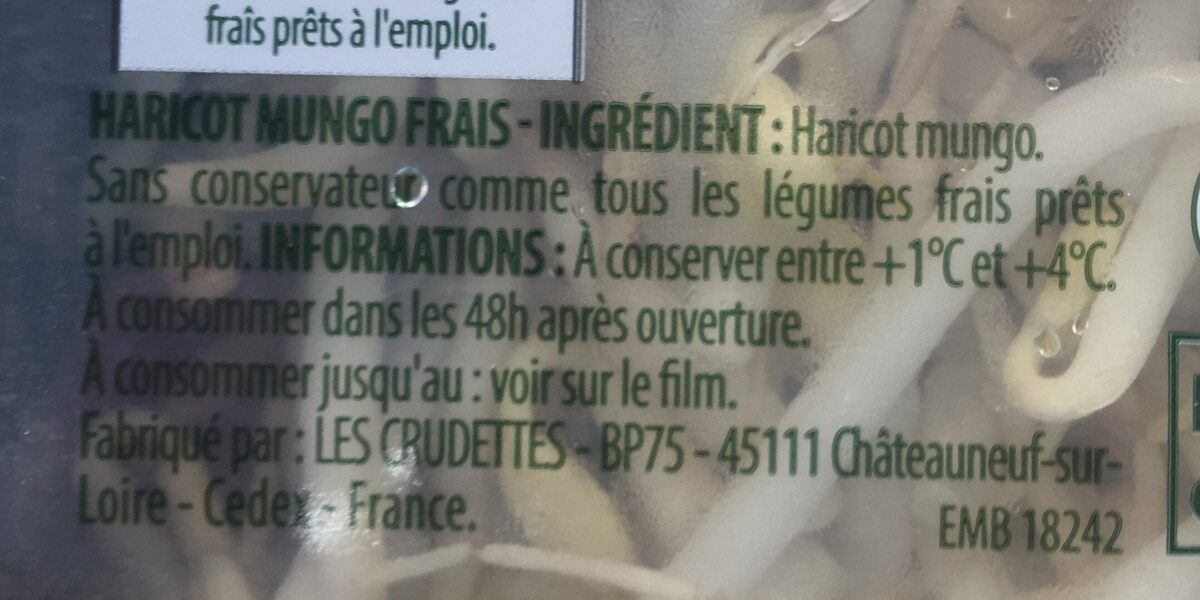 Pousse haricot mungo - Ingrediënten - fr