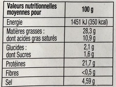 Pave au poivre 5 tranches - Nutrition facts - fr