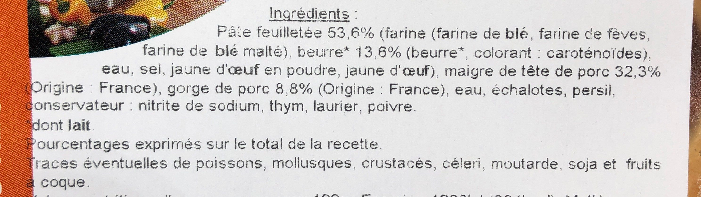 Friand à la viande - Ingredients - fr