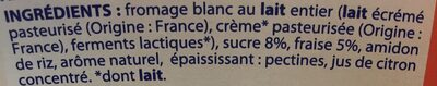 Fromage blanc fraise - Ingredients - fr