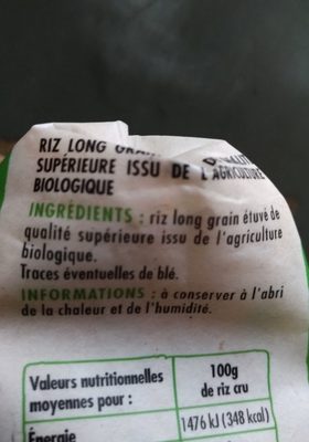 Riz bio - Ingrediënten - fr