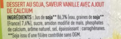 Soja saveur vanille - Ingredienser - fr