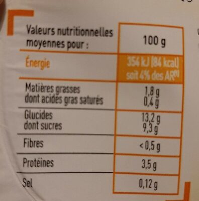 Soja saveur vanille - Näringsfakta - fr