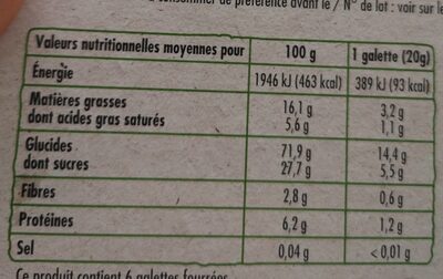 Galette riz complet fourrage choco noisettes BIO - 120g - Nutrition facts - fr
