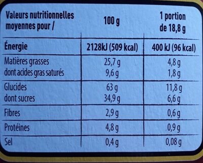 Sanlichocpocket - Nutrition facts - fr