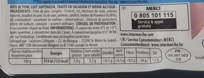 Rôti de porc aux herbes -25 % de sel - Ingrédients