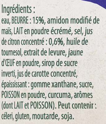 Knorr Sauce Hollandaise au Jus de Citron Brique 30cl - Ingredients - fr