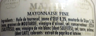 Maille Mayonnaise Fine qualité traiteur au rayon frais 300g - Ingrédients
