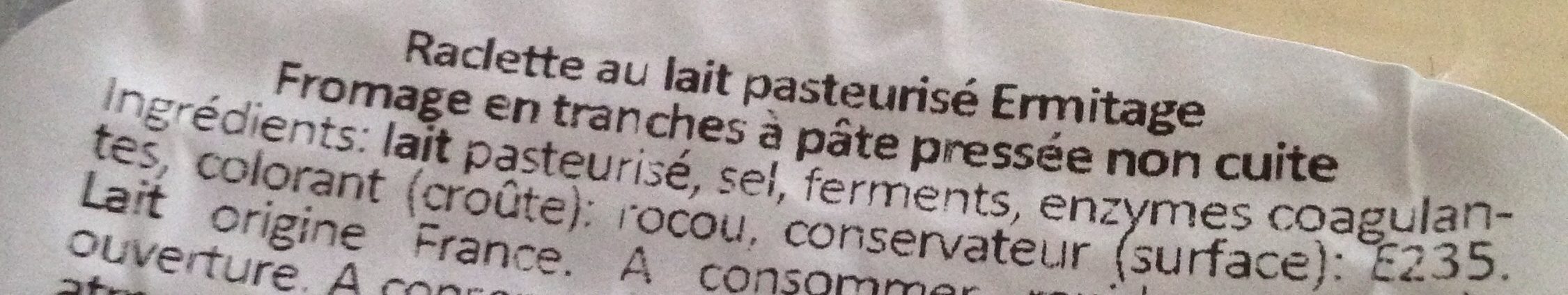 Raclette Classique - Ingredienser - fr