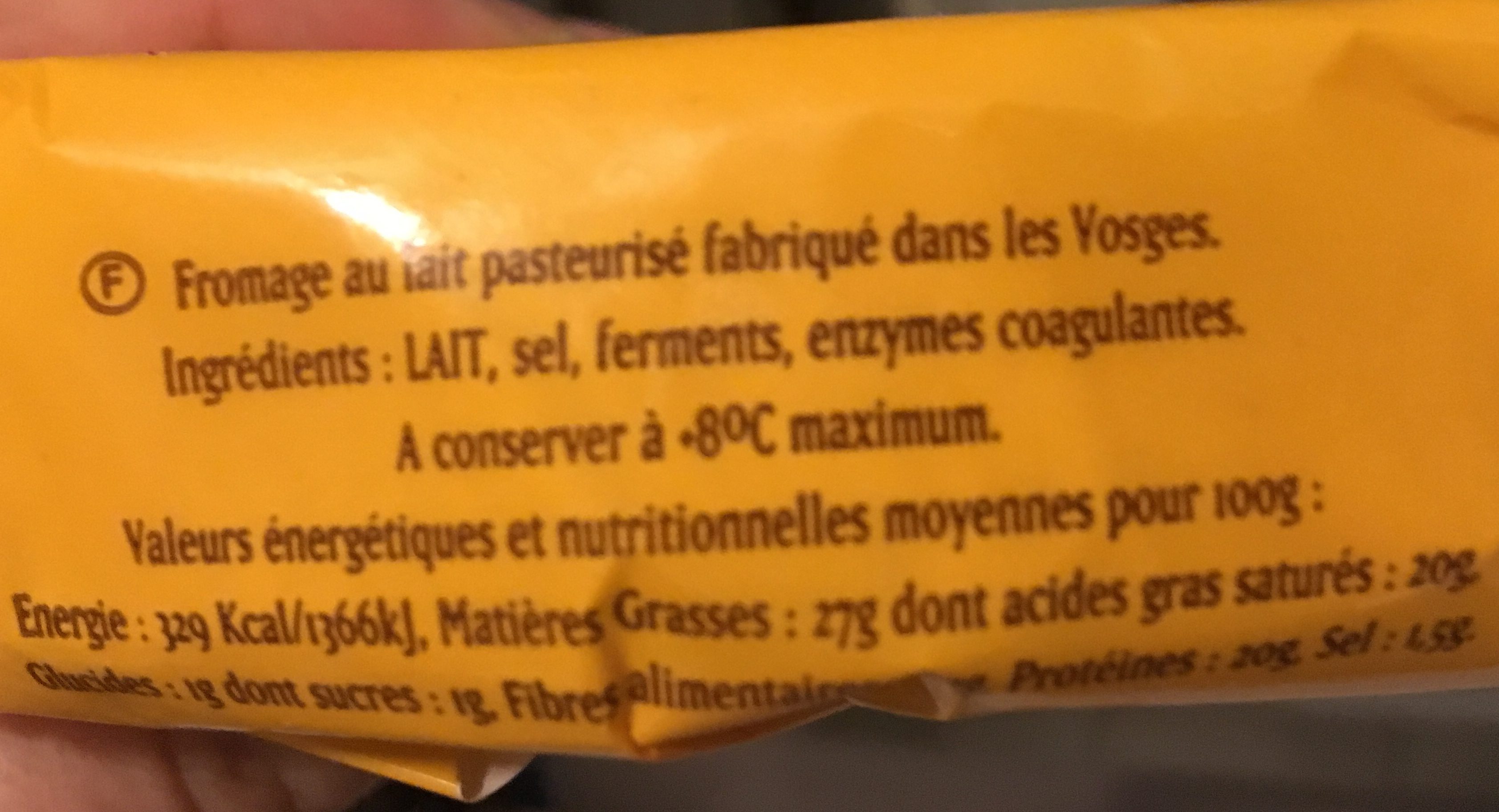 Fromage tartiflette - Ingredients - fr