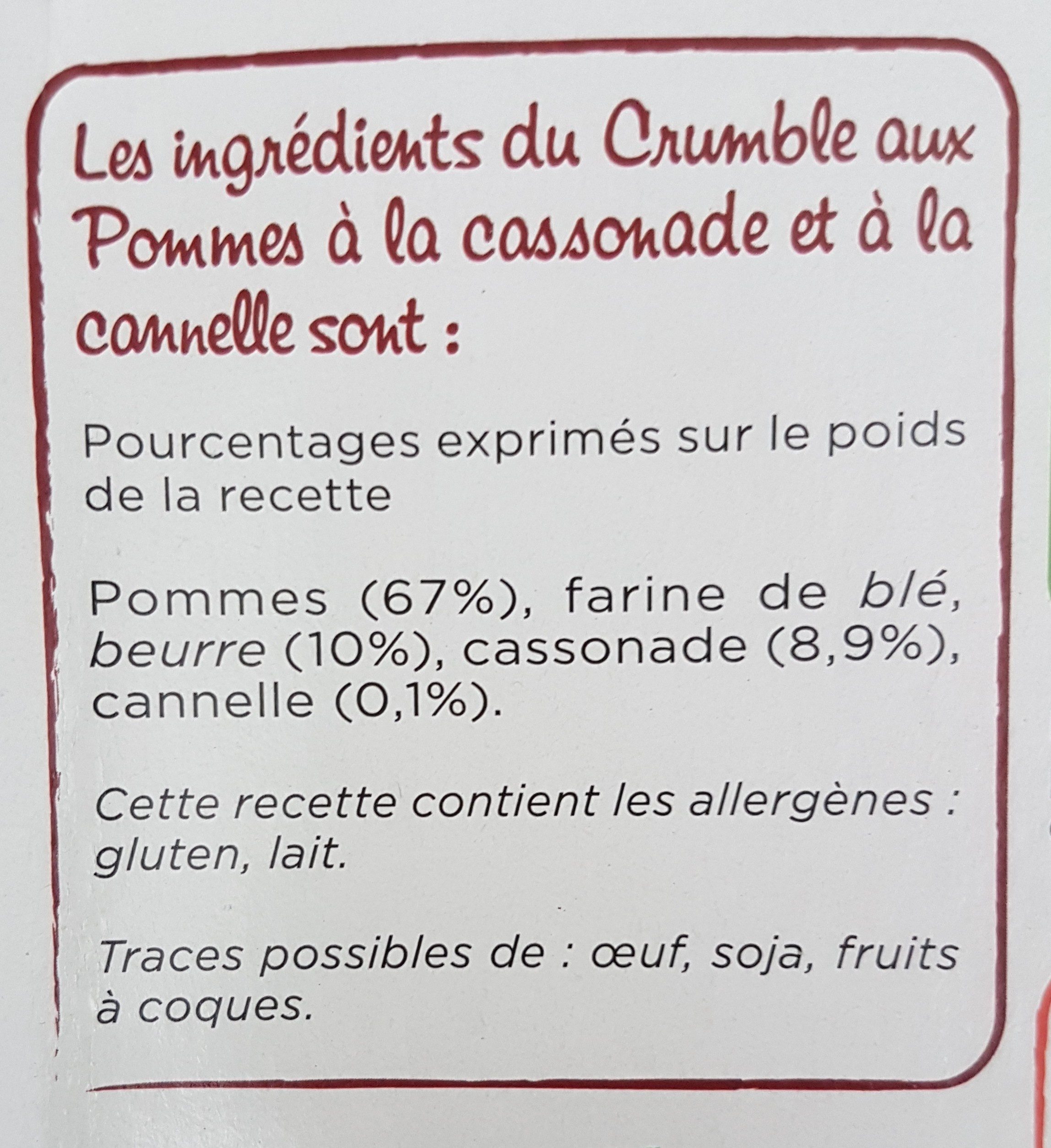 Crumble aux pommes - Ingrediënten - fr