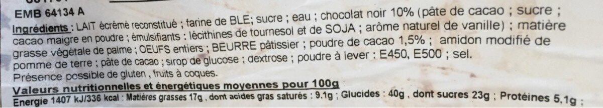 Tarte chocolat - Ingredients - fr