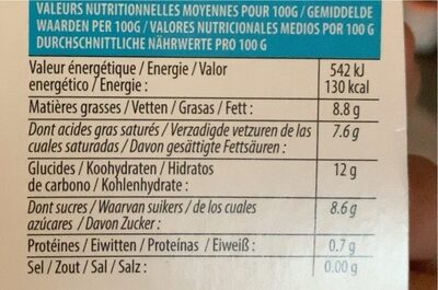 Douceur coco - Nutrition facts - fr