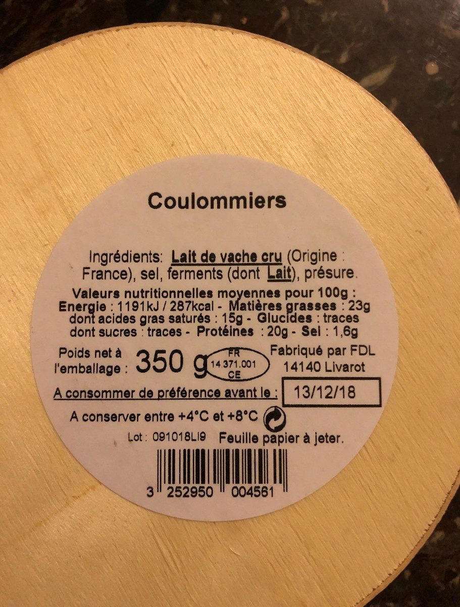 Coulommiers - Ingredients - fr