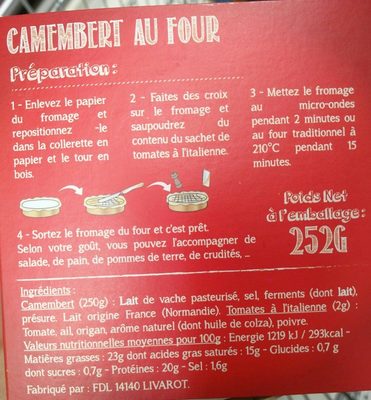 Camembert au four - Ingredients - fr