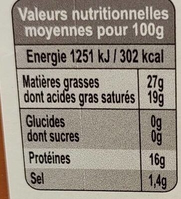 Crémeux de la vallée d'Auge - Nutrition facts - fr