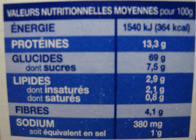 Les Crozets, Tomate / Piment d'Espelette - Voedingswaarden - fr