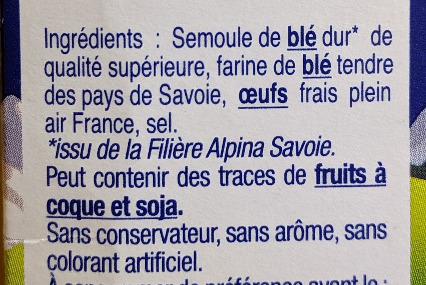 Les Crozets Nature - Ingredients - fr
