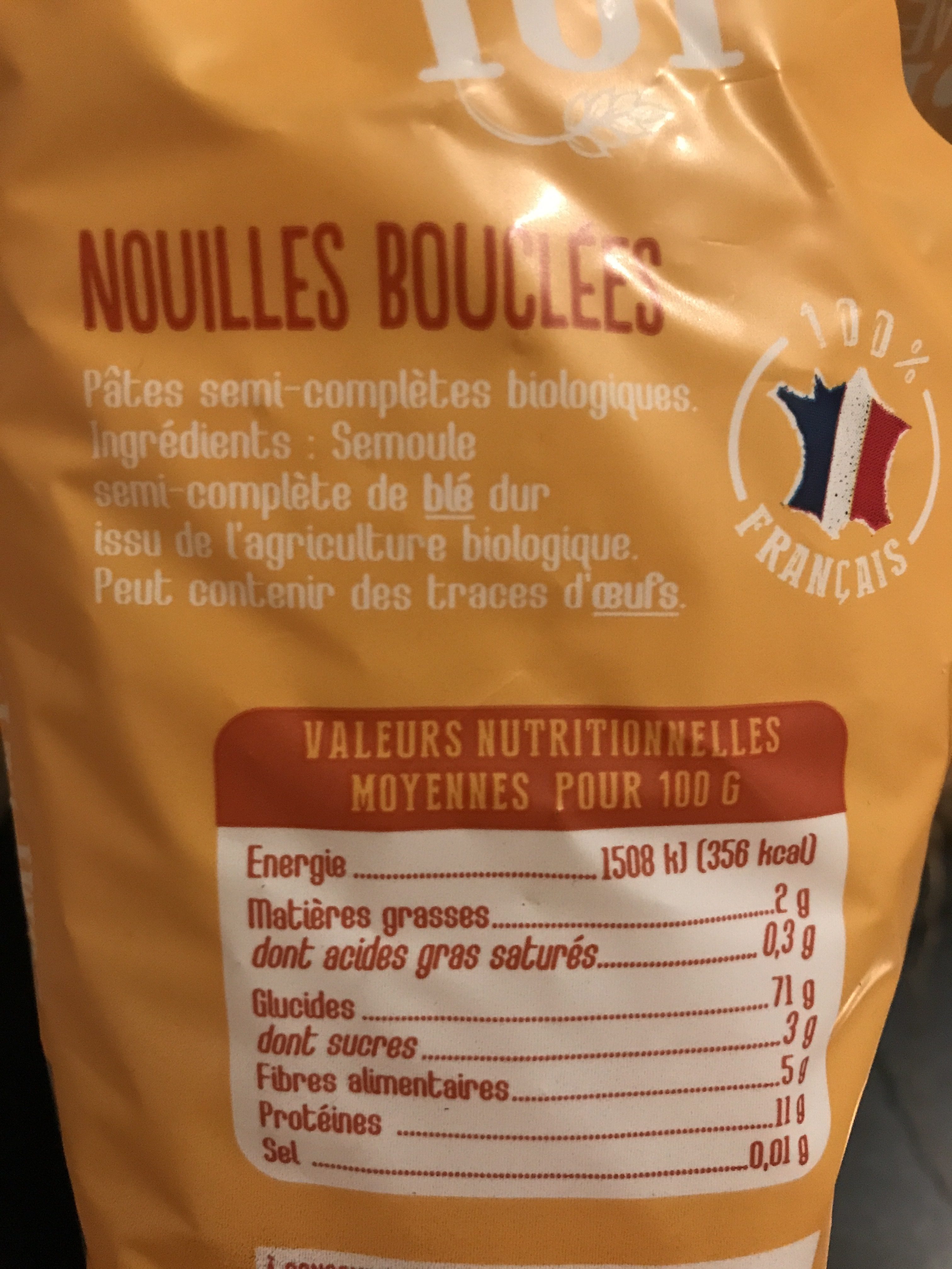 Nouilles Bouclees - Ingredientes - fr