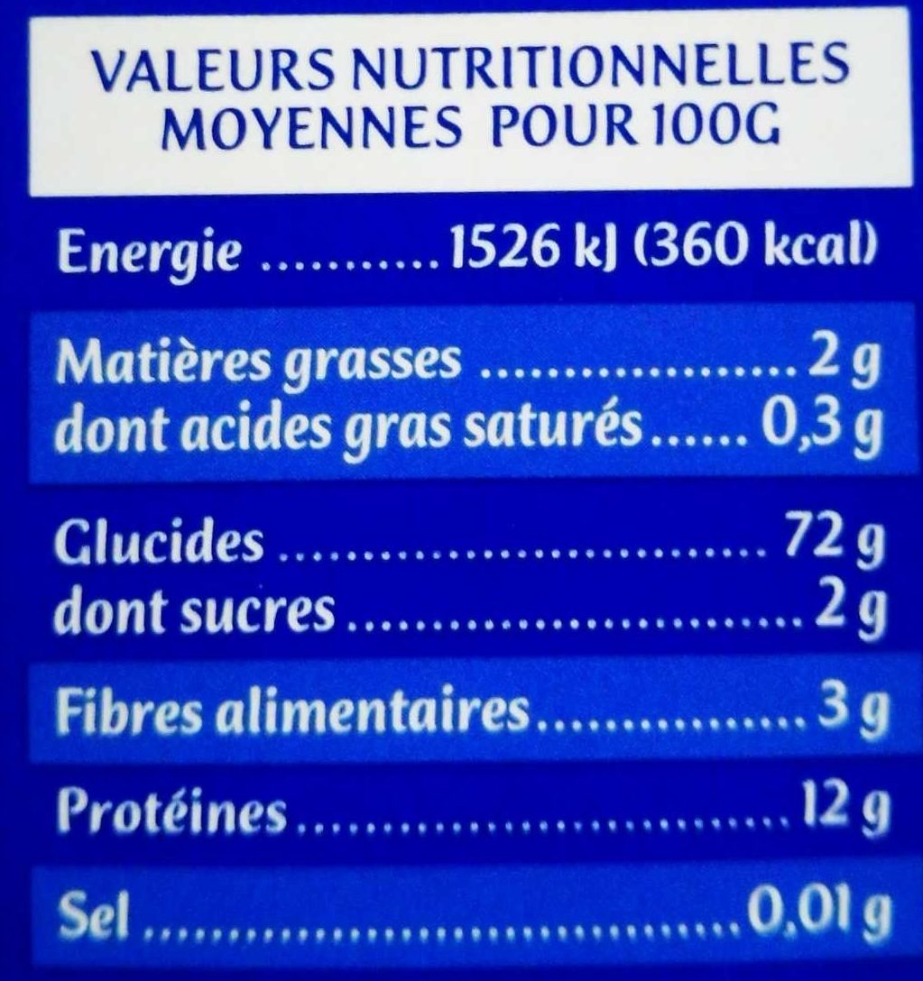 Avoines - حقائق غذائية - fr