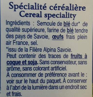 Les Crozets Nature - Ingredients - fr