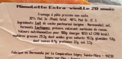 Mimolette française - Información nutricional - fr