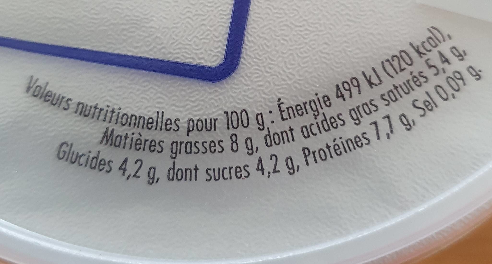 Fromage frais onctueux - Nutrition facts - fr