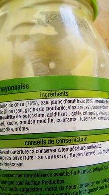 Mayonnaise à la moutarde de Dijon - Ingredients - fr
