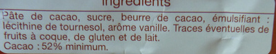 Chocolat Noir dessert - Ingredientes - fr