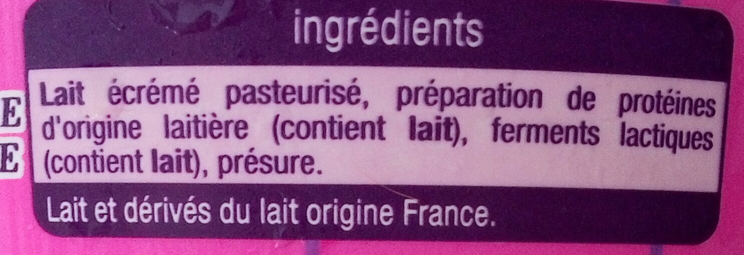 Fromage frais - faisselle 0% - Ingrédients