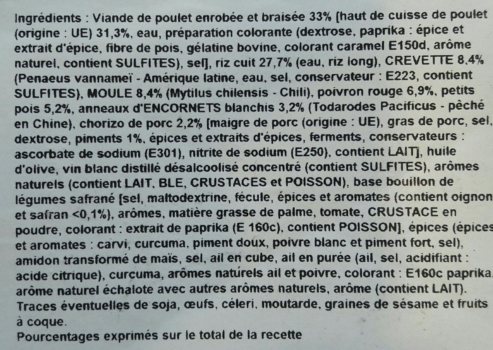 Paella - Ingredients - fr