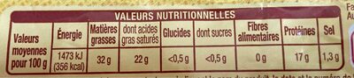 La Pointe de Brie - Nutrition facts - fr